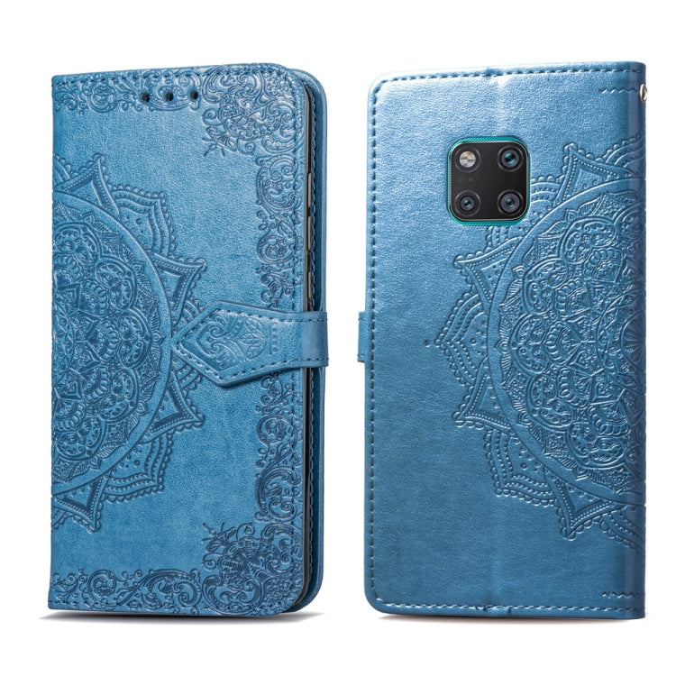 For Huawei Mate 20 Pro Halfway Mandala Embossing Pattern Horizontal Flip Leather Case with Holder & Card Slots & Wallet & Lanyard