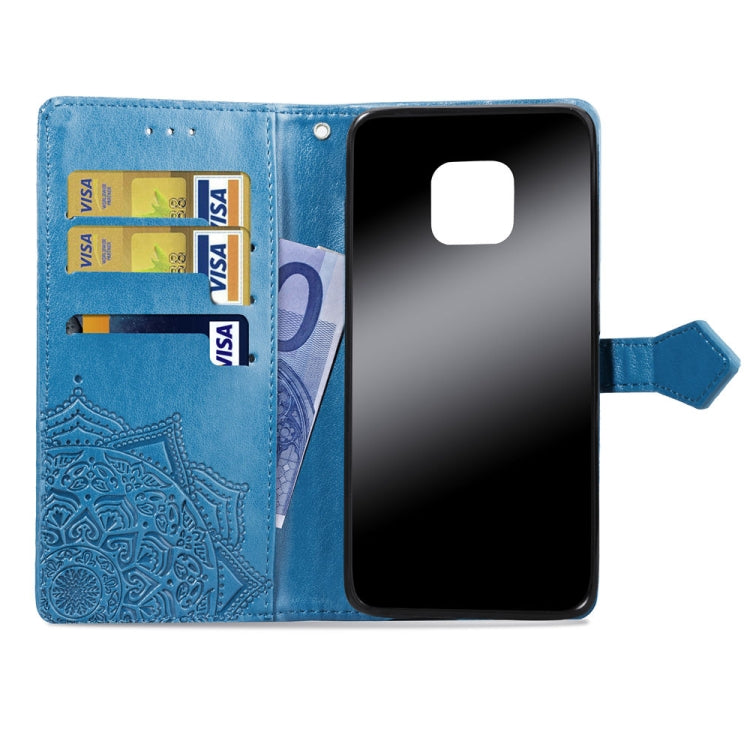 For Huawei Mate 20 Pro Halfway Mandala Embossing Pattern Horizontal Flip Leather Case with Holder & Card Slots & Wallet & Lanyard