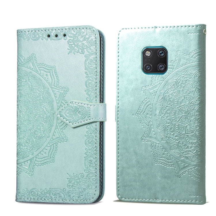 For Huawei Mate 20 Pro Halfway Mandala Embossing Pattern Horizontal Flip Leather Case with Holder & Card Slots & Wallet & Lanyard