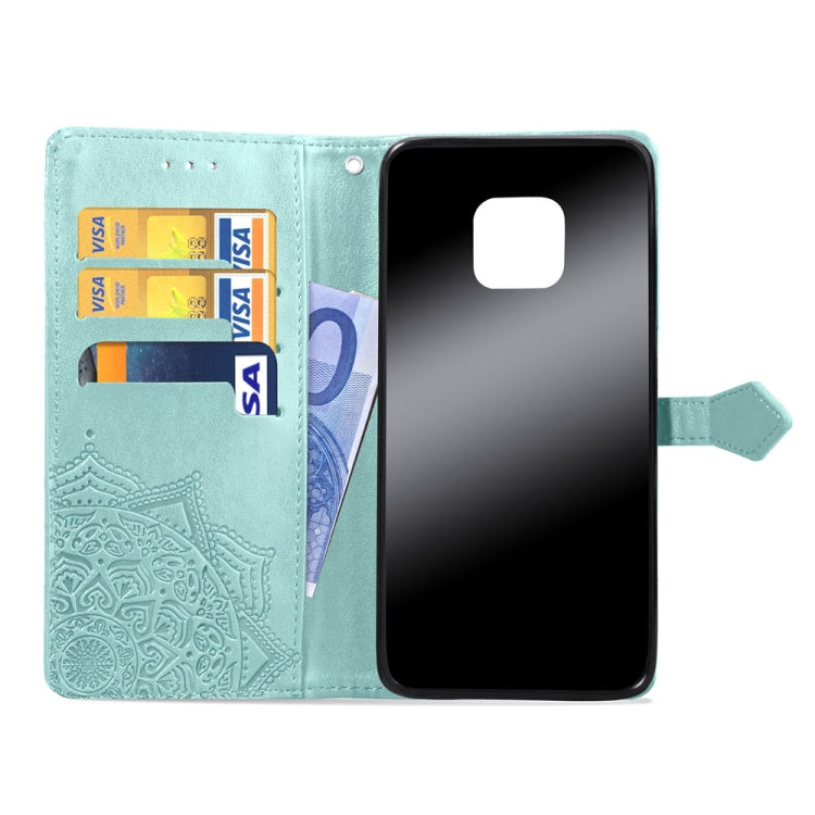 For Huawei Mate 20 Pro Halfway Mandala Embossing Pattern Horizontal Flip Leather Case with Holder & Card Slots & Wallet & Lanyard