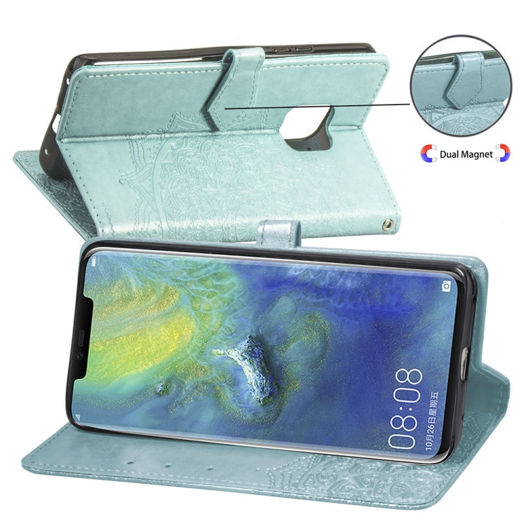 For Huawei Mate 20 Pro Halfway Mandala Embossing Pattern Horizontal Flip Leather Case with Holder & Card Slots & Wallet & Lanyard