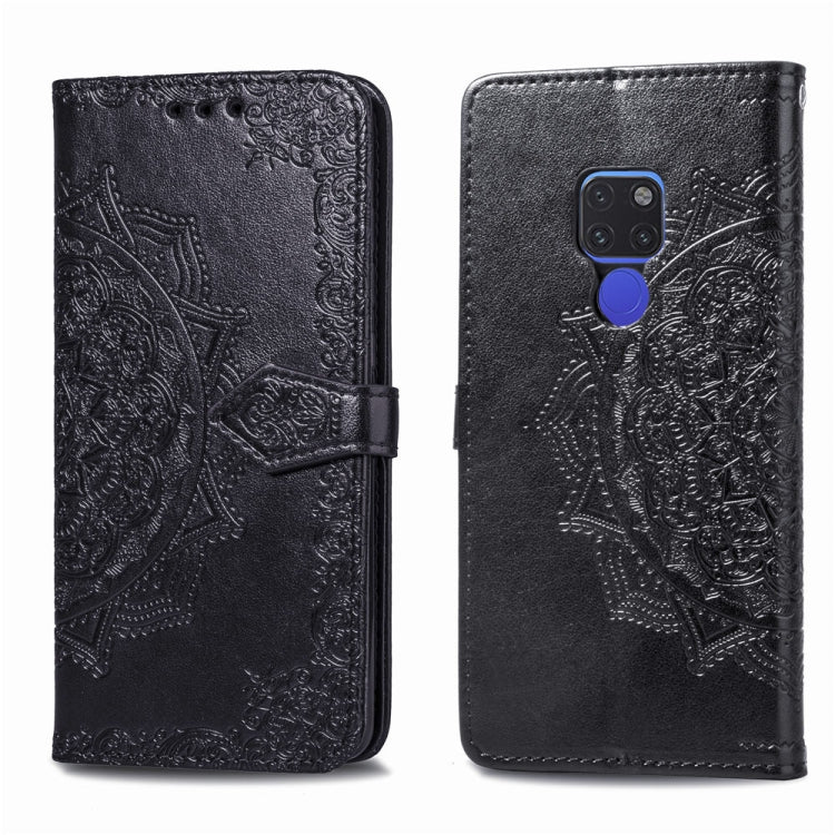 For Huawei Mate 20 Halfway Mandala Embossing Pattern Horizontal Flip Leather Case with Holder & Card Slots & Wallet & Lanyard