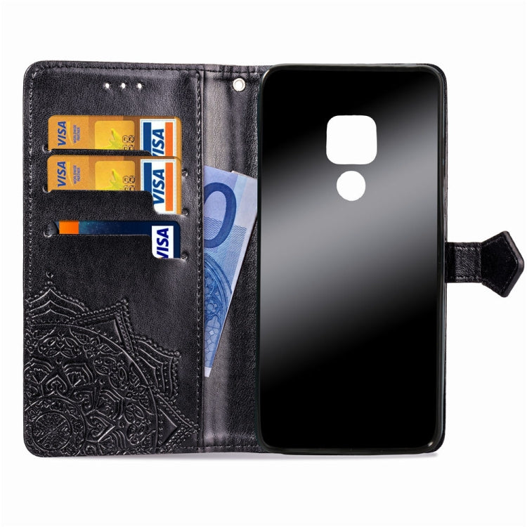 For Huawei Mate 20 Halfway Mandala Embossing Pattern Horizontal Flip Leather Case with Holder & Card Slots & Wallet & Lanyard