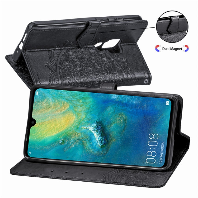 For Huawei Mate 20 Halfway Mandala Embossing Pattern Horizontal Flip Leather Case with Holder & Card Slots & Wallet & Lanyard