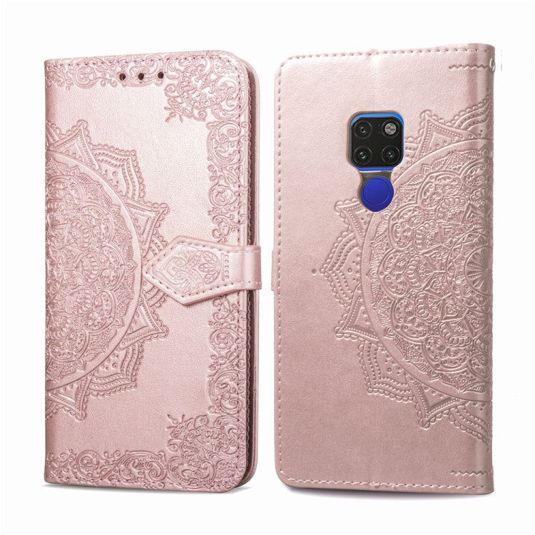 For Huawei Mate 20 Halfway Mandala Embossing Pattern Horizontal Flip Leather Case with Holder & Card Slots & Wallet & Lanyard
