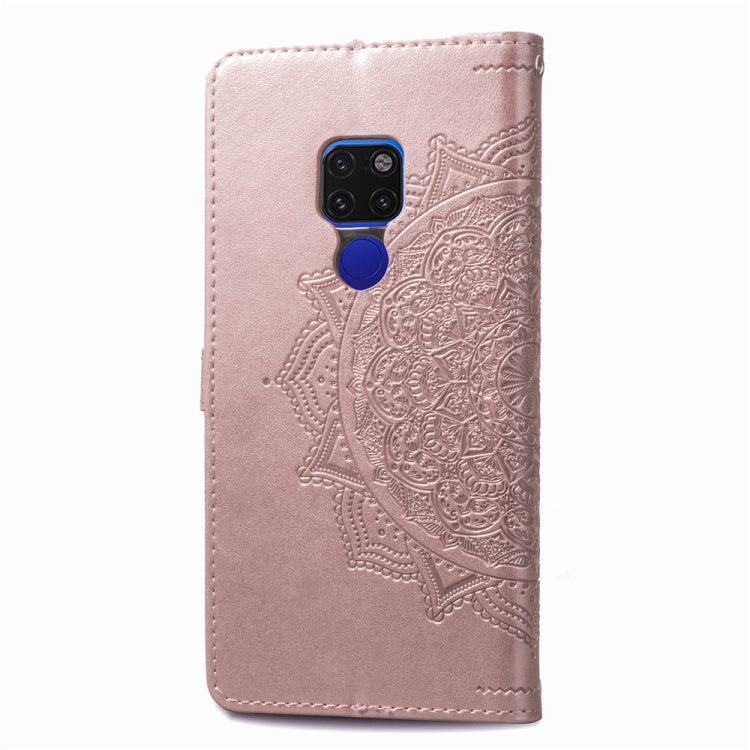 For Huawei Mate 20 Halfway Mandala Embossing Pattern Horizontal Flip Leather Case with Holder & Card Slots & Wallet & Lanyard