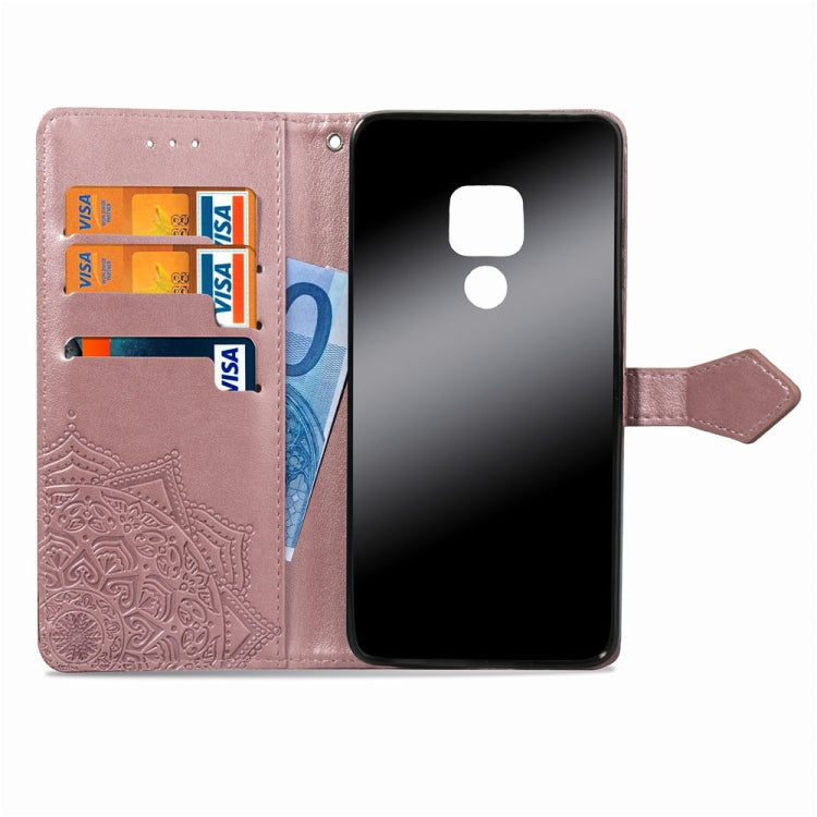 For Huawei Mate 20 Halfway Mandala Embossing Pattern Horizontal Flip Leather Case with Holder & Card Slots & Wallet & Lanyard