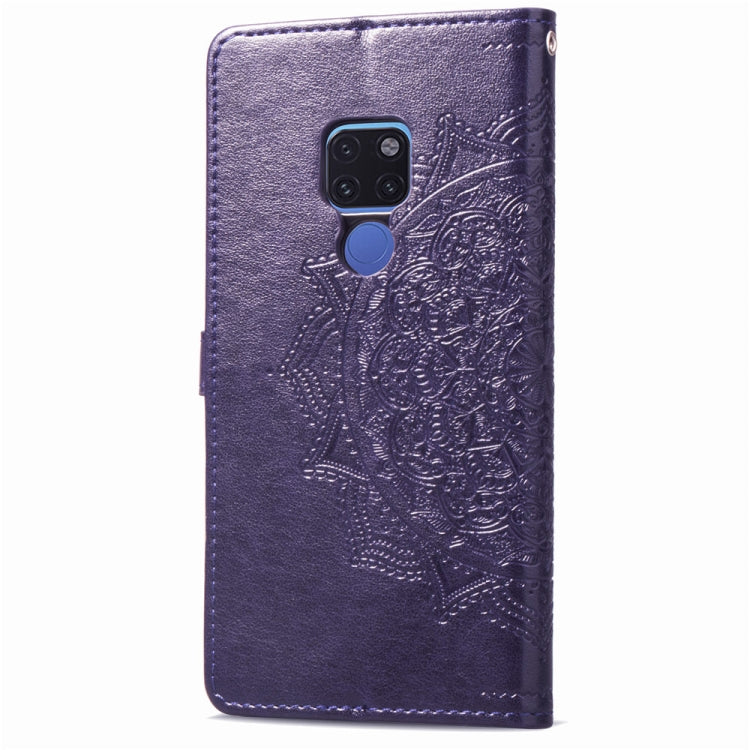 For Huawei Mate 20 Halfway Mandala Embossing Pattern Horizontal Flip Leather Case with Holder & Card Slots & Wallet & Lanyard