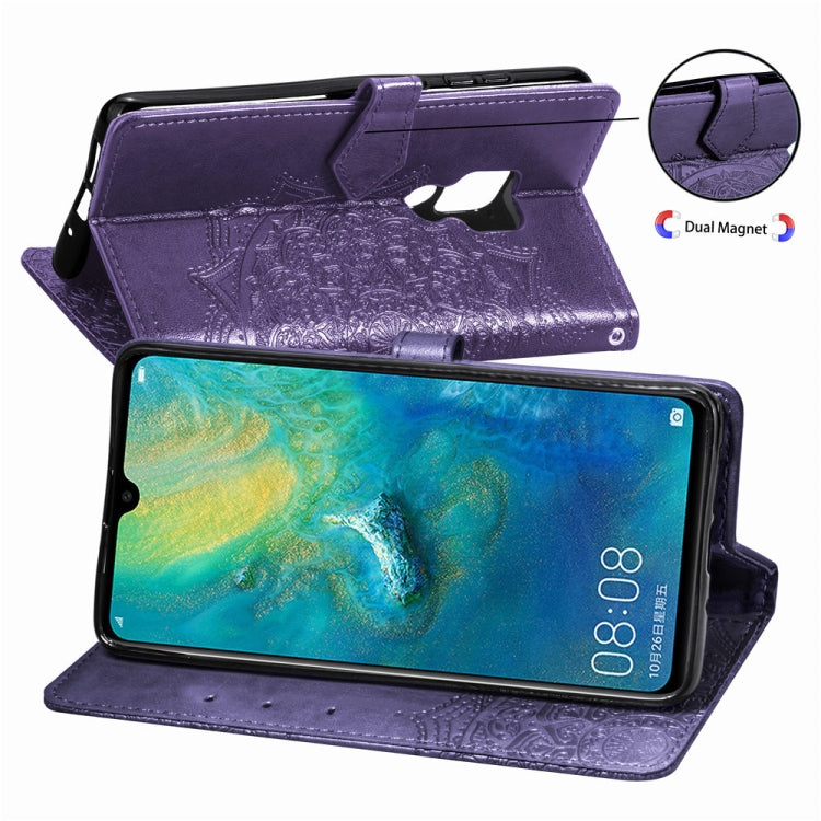 For Huawei Mate 20 Halfway Mandala Embossing Pattern Horizontal Flip Leather Case with Holder & Card Slots & Wallet & Lanyard