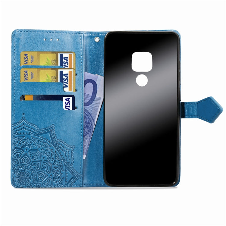 For Huawei Mate 20 Halfway Mandala Embossing Pattern Horizontal Flip Leather Case with Holder & Card Slots & Wallet & Lanyard