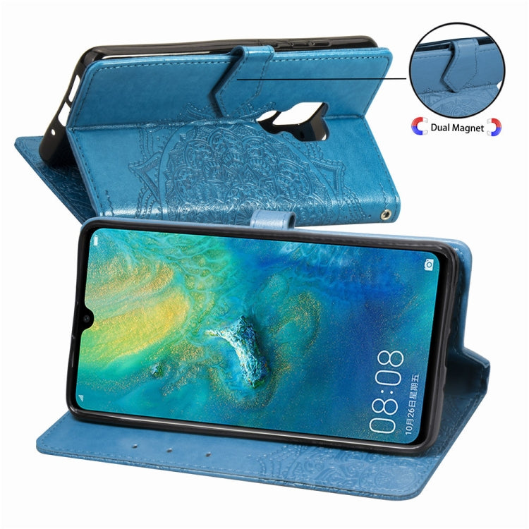 For Huawei Mate 20 Halfway Mandala Embossing Pattern Horizontal Flip Leather Case with Holder & Card Slots & Wallet & Lanyard