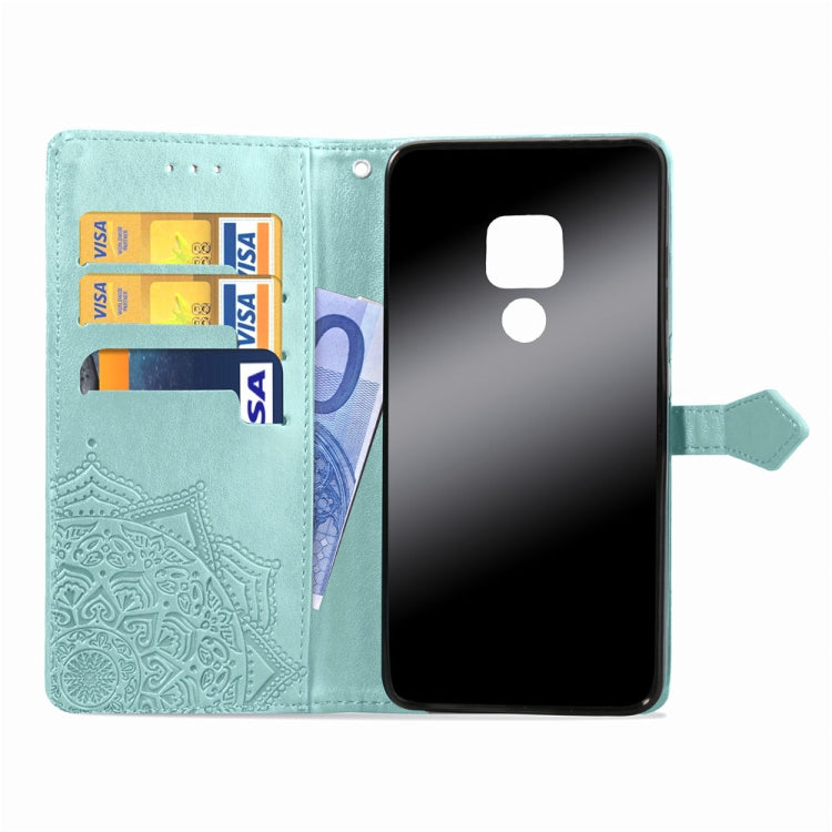 For Huawei Mate 20 Halfway Mandala Embossing Pattern Horizontal Flip Leather Case with Holder & Card Slots & Wallet & Lanyard