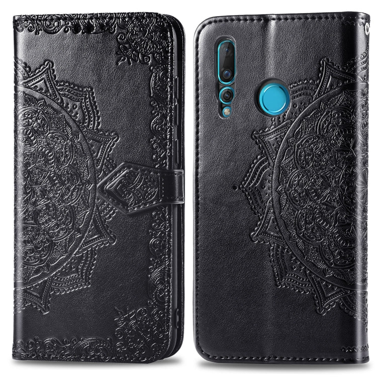 For Huawei nova 4 Halfway Mandala Embossing Pattern Horizontal Flip Leather Case with Holder & Card Slots & Wallet & Lanyard
