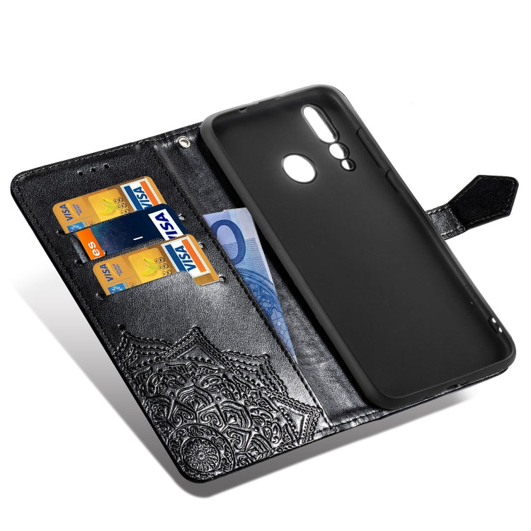 For Huawei nova 4 Halfway Mandala Embossing Pattern Horizontal Flip Leather Case with Holder & Card Slots & Wallet & Lanyard