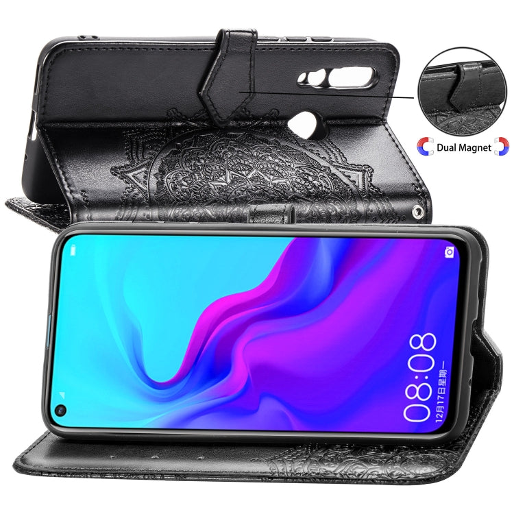For Huawei nova 4 Halfway Mandala Embossing Pattern Horizontal Flip Leather Case with Holder & Card Slots & Wallet & Lanyard