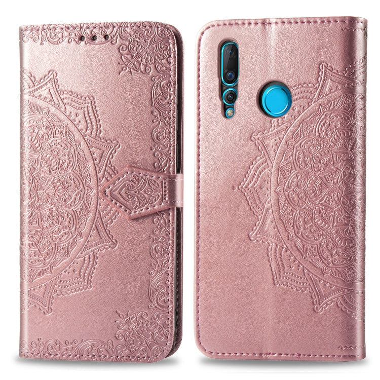 For Huawei nova 4 Halfway Mandala Embossing Pattern Horizontal Flip Leather Case with Holder & Card Slots & Wallet & Lanyard