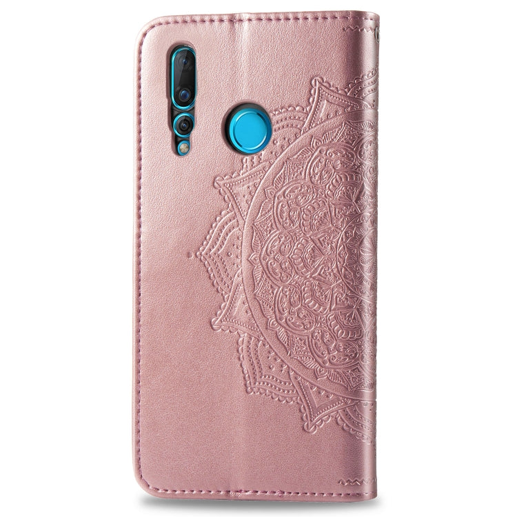For Huawei nova 4 Halfway Mandala Embossing Pattern Horizontal Flip Leather Case with Holder & Card Slots & Wallet & Lanyard