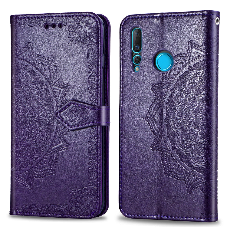 For Huawei nova 4 Halfway Mandala Embossing Pattern Horizontal Flip Leather Case with Holder & Card Slots & Wallet & Lanyard