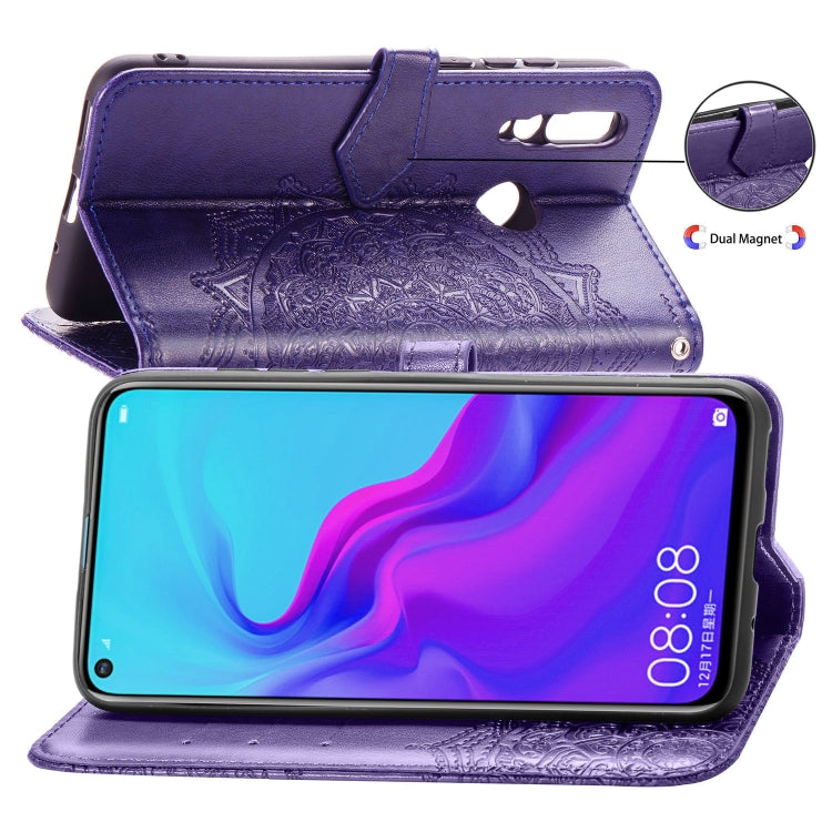 For Huawei nova 4 Halfway Mandala Embossing Pattern Horizontal Flip Leather Case with Holder & Card Slots & Wallet & Lanyard