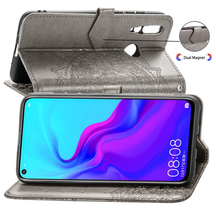 For Huawei nova 4 Halfway Mandala Embossing Pattern Horizontal Flip Leather Case with Holder & Card Slots & Wallet & Lanyard