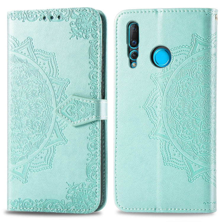 For Huawei nova 4 Halfway Mandala Embossing Pattern Horizontal Flip Leather Case with Holder & Card Slots & Wallet & Lanyard
