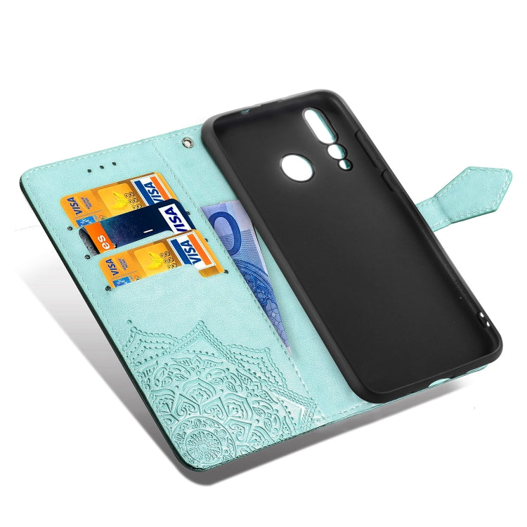 For Huawei nova 4 Halfway Mandala Embossing Pattern Horizontal Flip Leather Case with Holder & Card Slots & Wallet & Lanyard