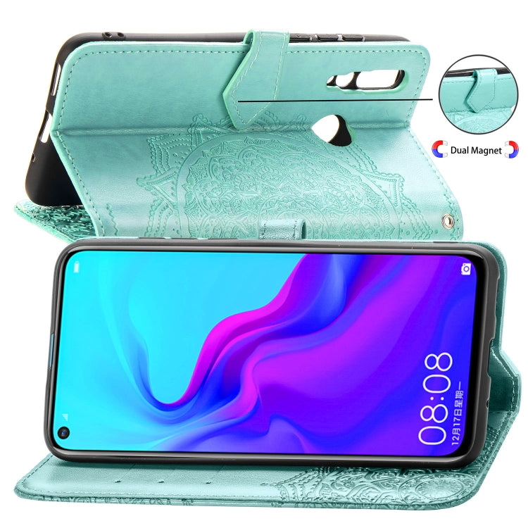 For Huawei nova 4 Halfway Mandala Embossing Pattern Horizontal Flip Leather Case with Holder & Card Slots & Wallet & Lanyard