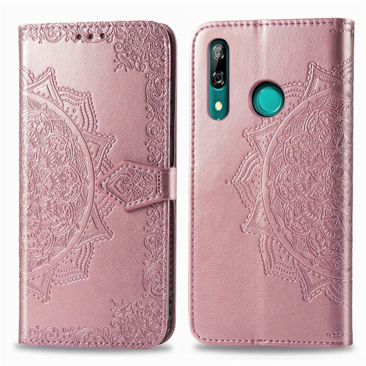 For Huawei P Smart Z Halfway Mandala Embossing Pattern Horizontal Flip Leather Case with Holder & Card Slots & Wallet & Lanyard