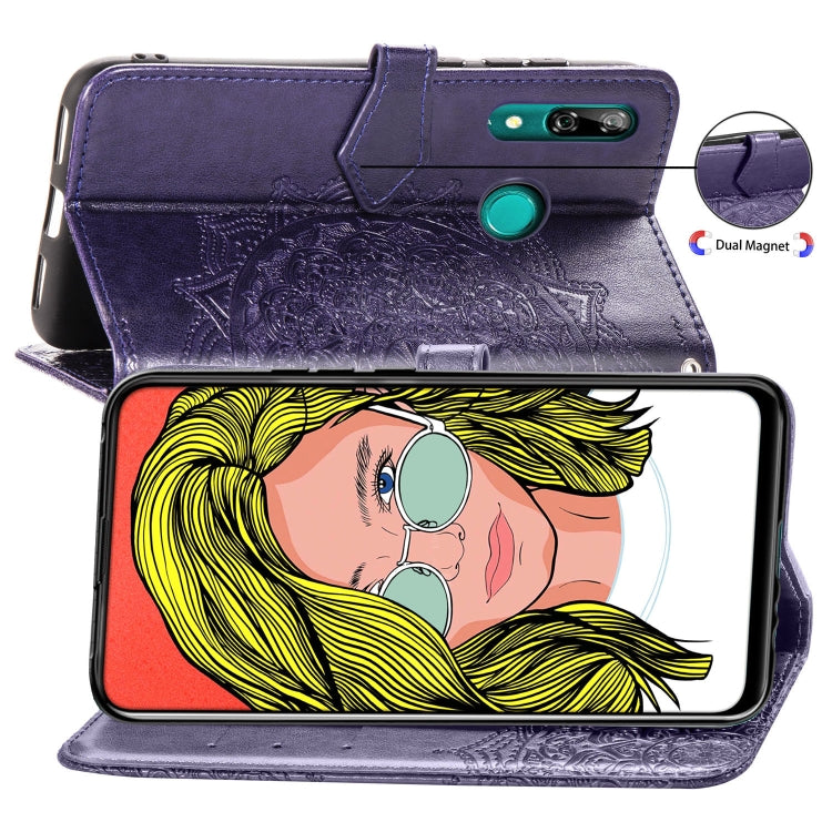 For Huawei P Smart Z Halfway Mandala Embossing Pattern Horizontal Flip Leather Case with Holder & Card Slots & Wallet & Lanyard