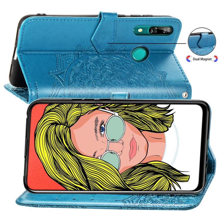 For Huawei P Smart Z Halfway Mandala Embossing Pattern Horizontal Flip Leather Case with Holder & Card Slots & Wallet & Lanyard