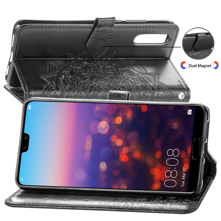 For Huawei P20 Pro Halfway Mandala Embossing Pattern Horizontal Flip Leather Case with Holder & Card Slots & Wallet & Lanyard