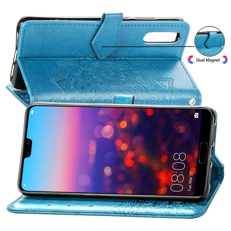 For Huawei P20 Pro Halfway Mandala Embossing Pattern Horizontal Flip Leather Case with Holder & Card Slots & Wallet & Lanyard