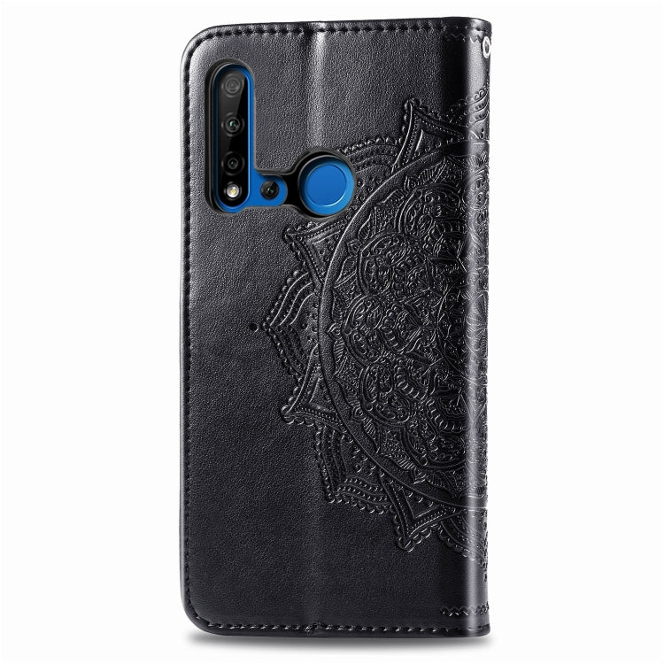 For Huawei P20 Lite (2019) Halfway Mandala Embossing Pattern Horizontal Flip Leather Case with Holder & Card Slots & Wallet & Lanyard