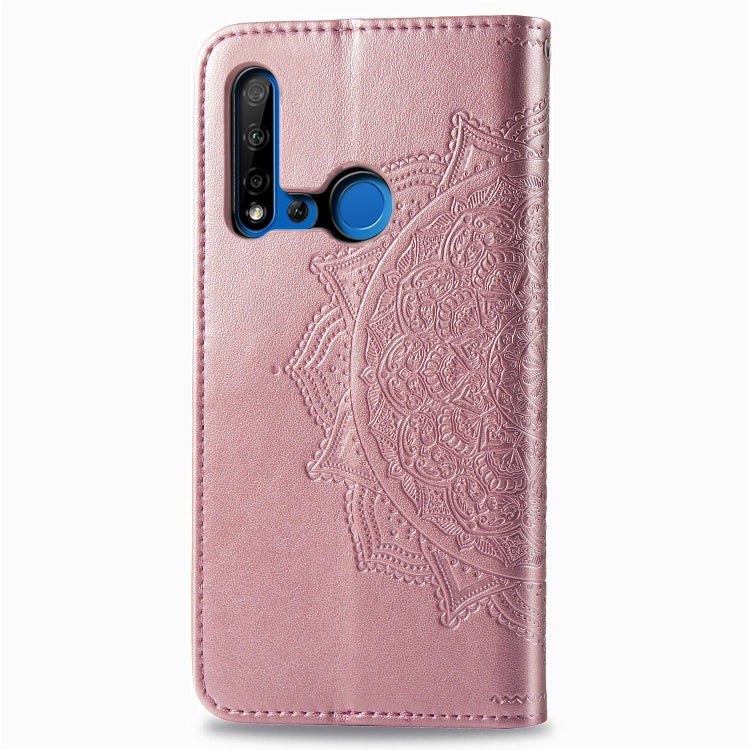 For Huawei P20 Lite (2019) Halfway Mandala Embossing Pattern Horizontal Flip Leather Case with Holder & Card Slots & Wallet & Lanyard