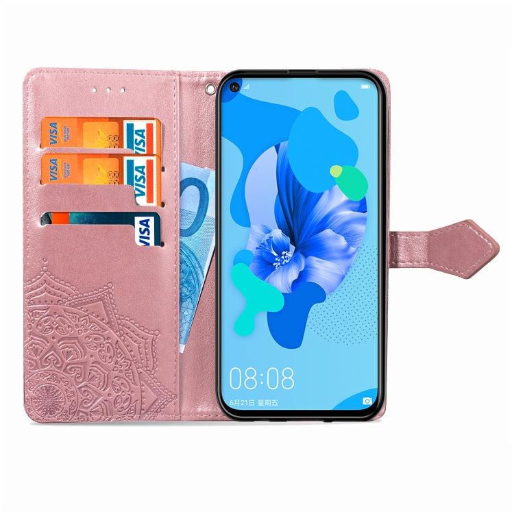 For Huawei P20 Lite (2019) Halfway Mandala Embossing Pattern Horizontal Flip Leather Case with Holder & Card Slots & Wallet & Lanyard