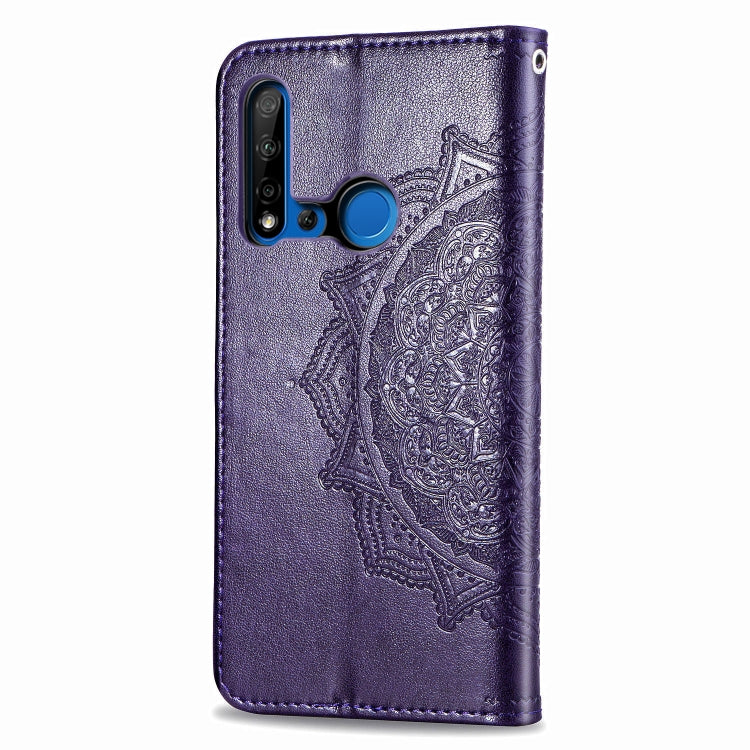 For Huawei P20 Lite (2019) Halfway Mandala Embossing Pattern Horizontal Flip Leather Case with Holder & Card Slots & Wallet & Lanyard
