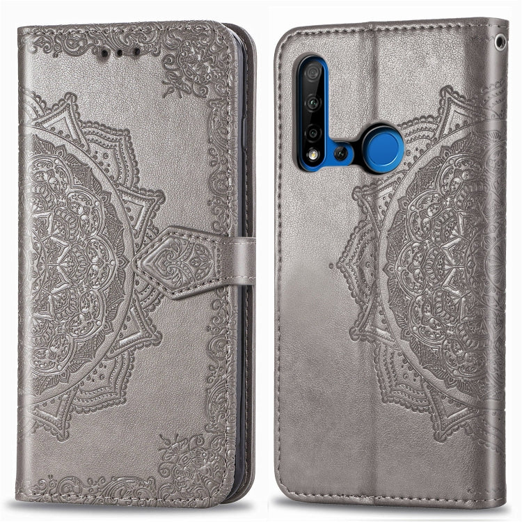 For Huawei P20 Lite (2019) Halfway Mandala Embossing Pattern Horizontal Flip Leather Case with Holder & Card Slots & Wallet & Lanyard