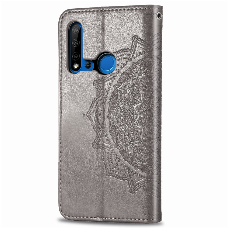 For Huawei P20 Lite (2019) Halfway Mandala Embossing Pattern Horizontal Flip Leather Case with Holder & Card Slots & Wallet & Lanyard