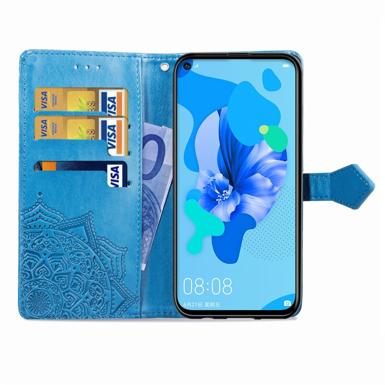 For Huawei P20 Lite (2019) Halfway Mandala Embossing Pattern Horizontal Flip Leather Case with Holder & Card Slots & Wallet & Lanyard