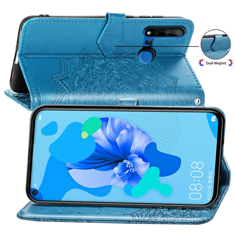 For Huawei P20 Lite (2019) Halfway Mandala Embossing Pattern Horizontal Flip Leather Case with Holder & Card Slots & Wallet & Lanyard