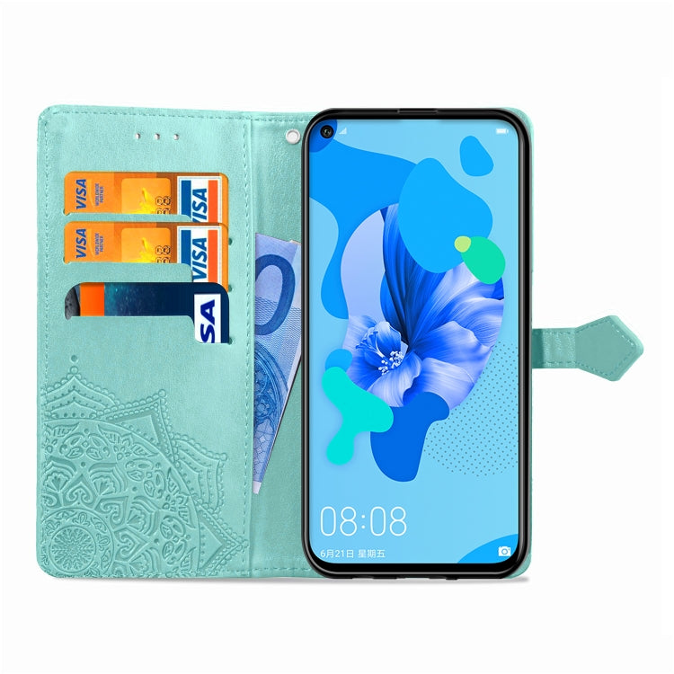 For Huawei P20 Lite (2019) Halfway Mandala Embossing Pattern Horizontal Flip Leather Case with Holder & Card Slots & Wallet & Lanyard
