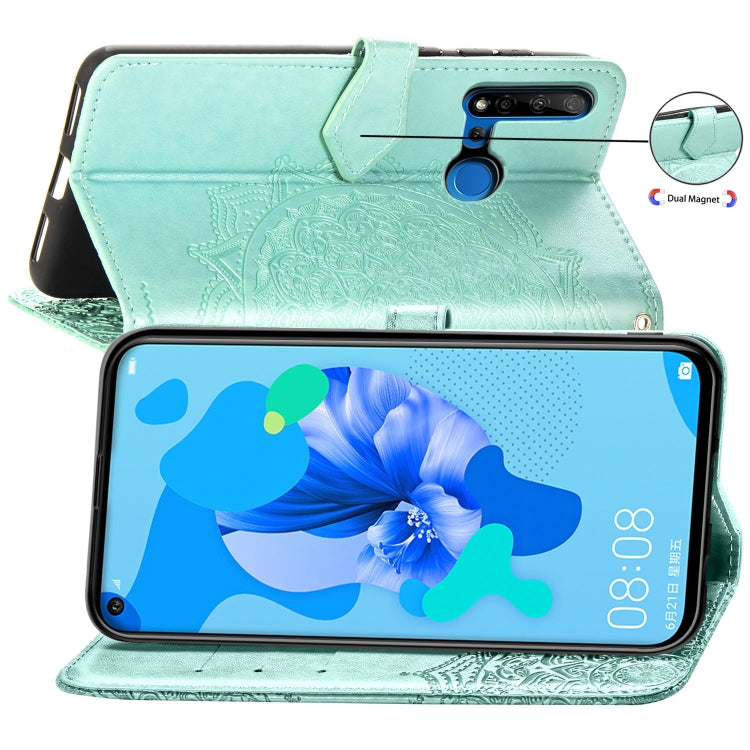 For Huawei P20 Lite (2019) Halfway Mandala Embossing Pattern Horizontal Flip Leather Case with Holder & Card Slots & Wallet & Lanyard
