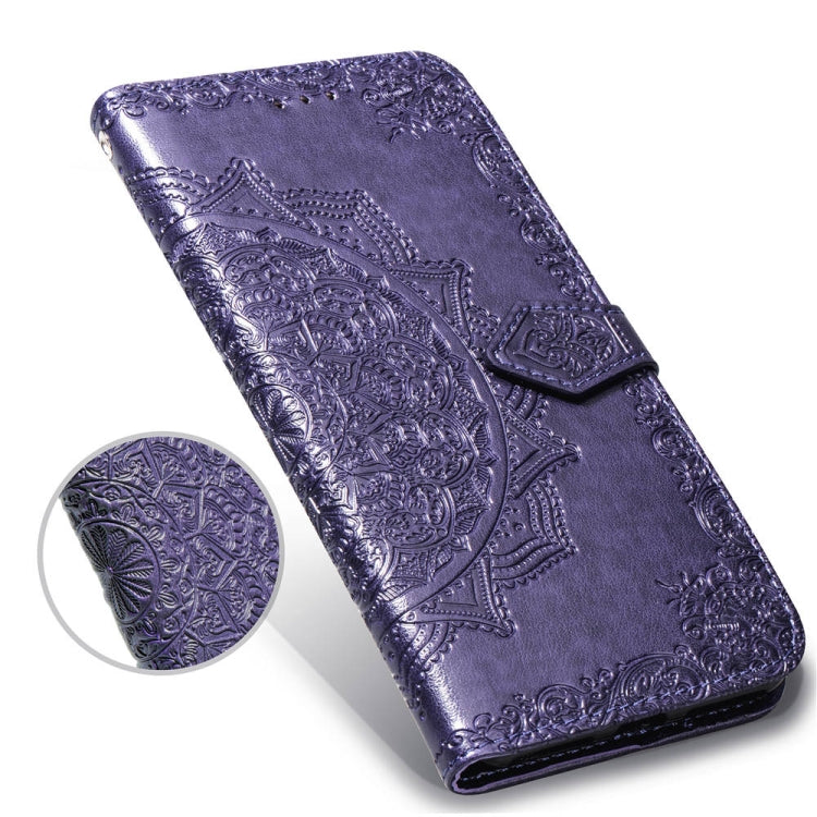 For Huawei P20 Lite Halfway Mandala Embossing Pattern Horizontal Flip Leather Case with Holder & Card Slots & Wallet & Lanyard