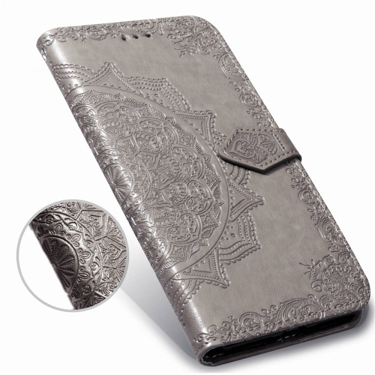For Huawei P20 Lite Halfway Mandala Embossing Pattern Horizontal Flip Leather Case with Holder & Card Slots & Wallet & Lanyard