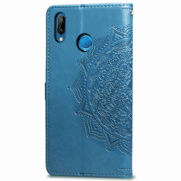 For Huawei P20 Lite Halfway Mandala Embossing Pattern Horizontal Flip Leather Case with Holder & Card Slots & Wallet & Lanyard