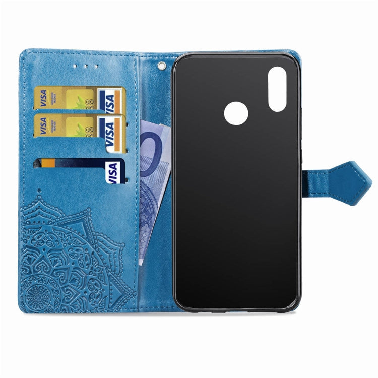 For Huawei P20 Lite Halfway Mandala Embossing Pattern Horizontal Flip Leather Case with Holder & Card Slots & Wallet & Lanyard