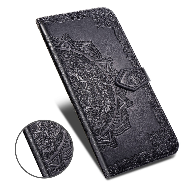 For Huawei P20 Halfway Mandala Embossing Pattern Horizontal Flip Leather Case with Holder & Card Slots & Wallet & Lanyard