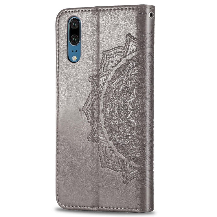 For Huawei P20 Halfway Mandala Embossing Pattern Horizontal Flip Leather Case with Holder & Card Slots & Wallet & Lanyard
