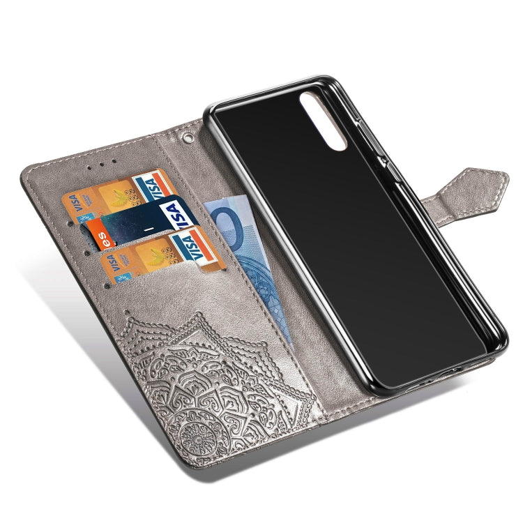 For Huawei P20 Halfway Mandala Embossing Pattern Horizontal Flip Leather Case with Holder & Card Slots & Wallet & Lanyard