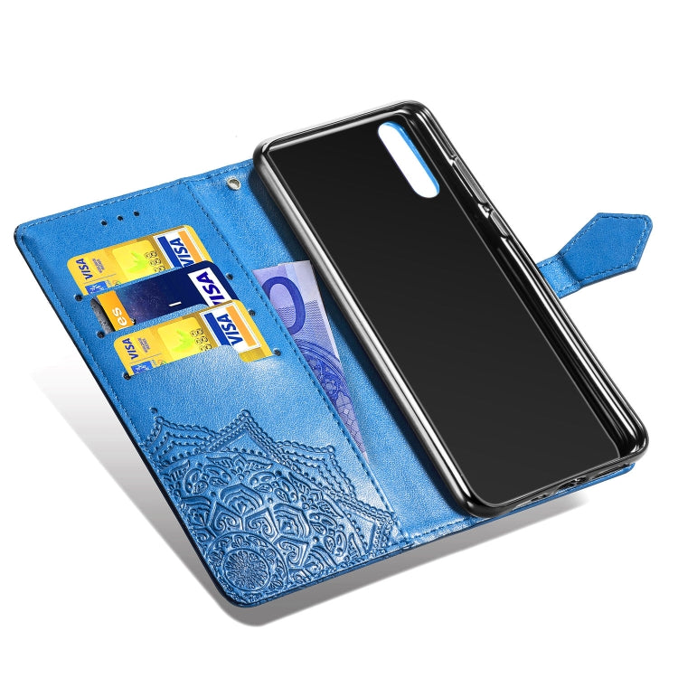 For Huawei P20 Halfway Mandala Embossing Pattern Horizontal Flip Leather Case with Holder & Card Slots & Wallet & Lanyard